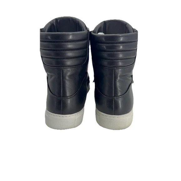 Versace Medusa‎ High Top Sneakers Black Gold Leather Made in Italy Size 40
